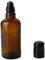 3pcs verre rouleau bouteilles-vide rechargeable parfum huile essentielle maquillage cosmétique roll-on flacon de stockage avec ballon en acier inoxydable et capuchon noir (brun) (50ml)