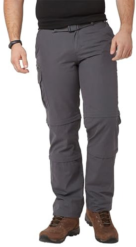 Brasher Grey Men's Double Zip-Off Trousers, Grey, 38in