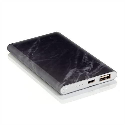 Suck UK Portable Power Bank Marble USB iPhone Charger 4000mAh Portable Charger with iPhone Charger Cable Deluxe Battery Pack For Mobile Phones / Tablets/ Electrical Devices BLACK
