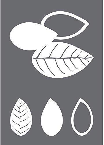 Rayher 45099000 Schablone Blätter, Format A4, mit Rakel, Siebdruck-Schablone, Malschablone, selbstklebend