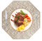 MaoXinTek Manteles Individuales PVC Lavables Juego de 6, Antideslizante y Resistente al Calor de Vinilo Mantel Individual para Mesa de Comedor, Dorado