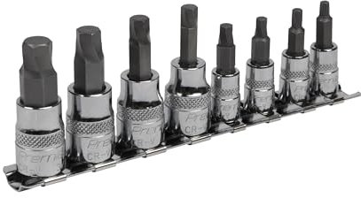 Sealey AK65602 8pc 1/4 & 3/8Sq Drive Lock-On™ Hex Socket Bit Set Imperial