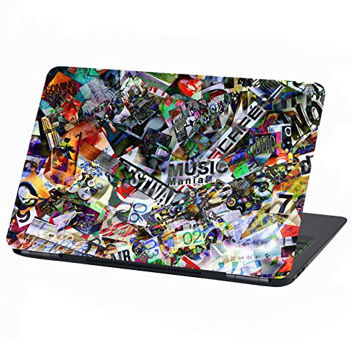Laptop Film Cover, Abstract Adhesive Film, Notebook Sticker, Protective Cover, Self-Adhesive Vinyl Skin Sticker, 17 Inches/33-35 cm, LP21 Sticker Bomb