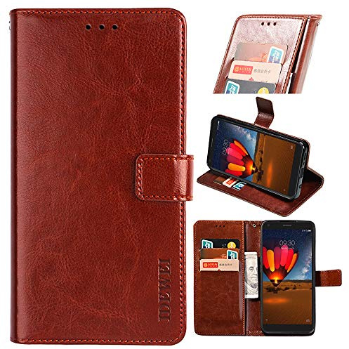 BellaCase Wiko Y81 Handyhülle Hülle Leder Flip Case [Kartenfach] [Standfunktion] [Magnetschnalle] Wallet Cover für Wiko Y81 Smartphone(Braun)
