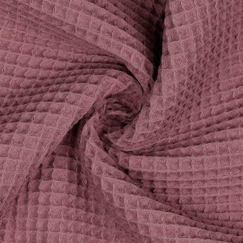 VmG-Store Waffelpique Meterware Waffel Stoff 100% Baumwollstoff Tex 100 (015 I Mauve, 200 x 150cm)