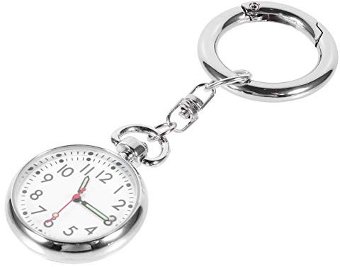 Infirmières Montre De Poche en Acier Inoxydable Revers Broches Montre Médecins Pendentif Montres Montre Porte- Clé Fob Montre avec Porte- Clés pour Les