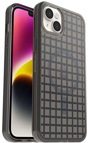 OtterBox Symmetry+ Clear Case for iPhone 14 Plus for MagSafe, Shockproof, Drop proof, Protective Thin Case, 3x Tested to Military Standard, Antimicrobial Protection, Window Pane Black