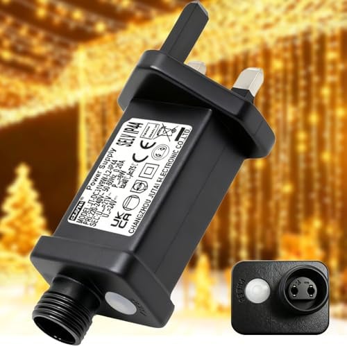 yowin 31V 6W Transformer for Christmas Lights Fairy Lights Plug Adapter | 8 Modes Power Supply with Timer, 3 Pin Plug in Fairy Light Replacement for Outdoor Indoor Xmas Curtain String Icicle Light
