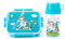 Unicornio Sky Blue Sandwich Snack Box 3 compartimentos múltiples con botella 450ml Niños Escuela