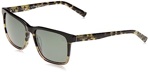 Timberland TB9306 Sonnenbrille Herren, Casual Leichte Sonnenbrille, Quadratische Linse, Anwendbar für Korrekturgläser, Polarisierte Grüne Linse, Avana Biondo