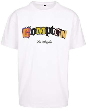 MT Upscale Mt2459-compton L.a. Oversize Tee T-Shirt, White, XL