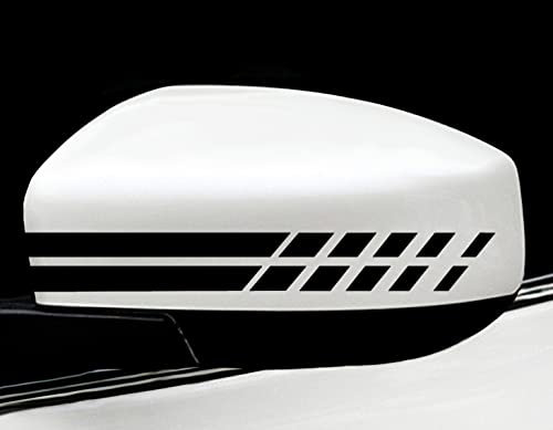 2x Rückspiegel Aufkleber Seitenspiegel Auto Spiegel Tuning Streifen Design Stripes Sticker Aufkleber Seitenaufkleber für Auto Auto Seitenspiegel