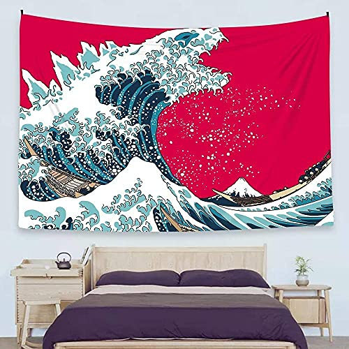 Ofat Home Japanischer Monster-Tapisserie, The Great Wave off Kanagawa, Wanddekoration, Poster, 150 x 200 cm (Monster)