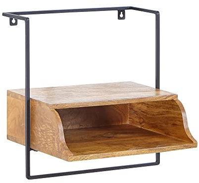 KADIMA DESIGN Wandkonsole für Boxspringbett | Schwebender Nachttisch aus Mango Massivholz | Nachtschrank mit Ablage | Hängende Nachtkonsole | 44x45x35 cm
