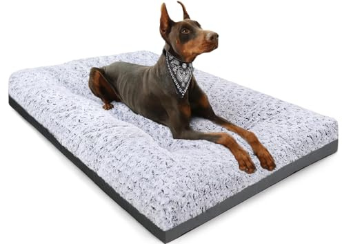 POCBLUE Extra großes Hundebett, waschbare XXL-Plüsch-Haustiermatte für Käfige/Käfige, rutschfestes Haustierbett für Outdoor/Indoor/Auto, bequeme und weiche Hundehütte für Hunde bis zu 50 kg, 119,4 x