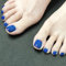 24pcs False Toenails Blue Press on Toe Nails Stick on Toe Nails Removable Glue-on Toenails Fake Toe Nails Full Cover Acrylic Toe Nail Art Tips for Women Girls