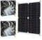 RANRAO 25W Solar Panel Powered Fan Kit, Solarbetriebener Doppelventilator, IP65 Wasserdicht Fenster Abluftventilator für Gewächshaus, Schuppen, Huhn Haustier Hundehaus