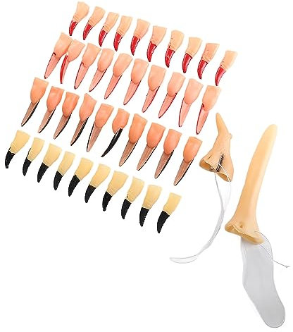 Fockety Gefälschte Fingerkrallen, Latex Weich und sicher Lebensechtes Erscheinungsbild Hexe Nägel Exquisite Verarbeitung Halloween Kostüm Krallen