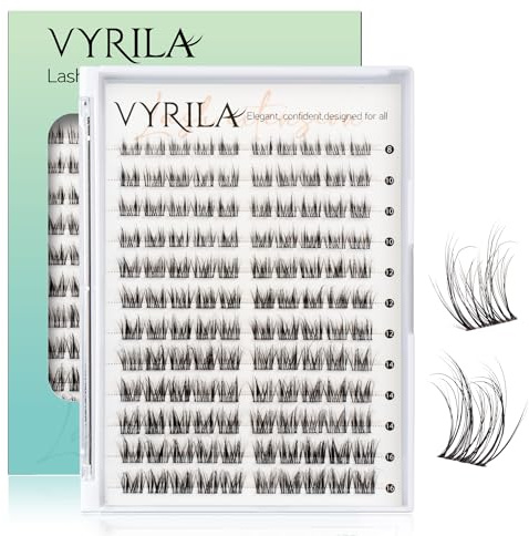 VYRILA Lash Clusters 0.05mm Individual Lashes, 3D Wispy Lash -Charm