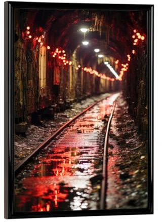artboxONE Poster mit schwarzem Rahmen 18x13 cm Streetart Lost Place U-Bahn - Bild Lost Place u-Bahn