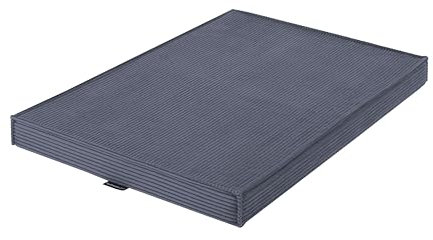 MyBestBuddy Hundekissen Cord mit 8 cm Vollschaum-Kern Grau 90x70 cm XL, Hundebett mit modernem Cord-Stoff - 40°C waschbar - Hundematte für große Hunde ca. 8 cm dick, 90 x 70 cm