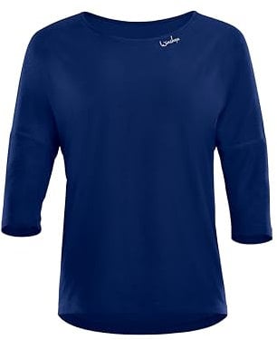 Winshape Damen Functional Light and Soft ¾-arm Top Dt111ls Yoga-Shirt, Dark-Blue, XXL EU