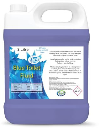 JOVS Blue Toilet Fluid 2L - Eco friendly Waste Holding Tank Cleaner for Caravan, Motorhomes, Campervans - Odour Control - Chemical Liquid for Camping/Portable Toilets.