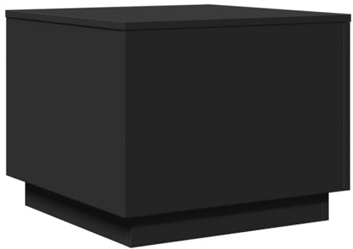 vidaXL Couchtisch, Wohnzimmertisch mit RGB-LED-Leuchten, Beistelltisch für Wohnzimmer, Kaffeetisch Telefontisch Sofatisch Tisch, Schwarz