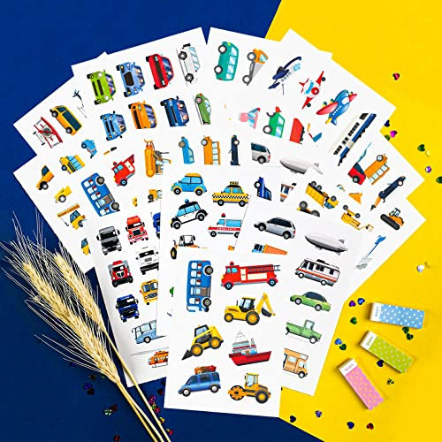 Sticker Fahrzeuge, Auto Aufkleber Kinder, Sticker Jungs, Aufkleber Kinder, Sticker für Kinder, Sticker Kindergarten - Stickerbuch Fahrzeuge