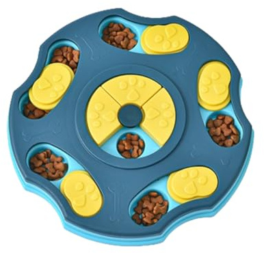 LAWALEISHE Dog Puzzle Slow Feeder Toy, Puppy Treat Dispenser Slow Feeder, Interactive Toys for Dogs Training Funny Feeding, Improve IQ Puzzle Bowl for Puppy Slow Feeder to Aid Pets Digestion (Blue)