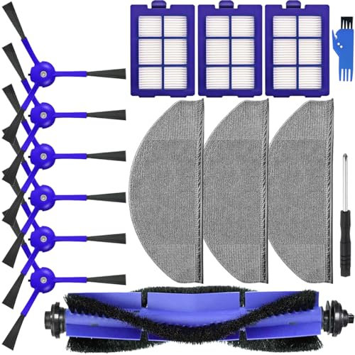 EATBALE X8 Ersatzteile Zubehör Set für Eufy RoboVac X8 Serie Hybrid Saugroboter Ersatz Zubehör Kit, 1 Hauptrollbürste, 3 HEPA Filters, 6 Seitenbürsten, 4 Mikrofasermopptuch (13 Stück)
