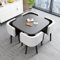 Juego de mesa de comedor que ahorra espacio para 4 – Juego de mesa y sillas de cocina pequeña redonda/cuadrada para espacios pequeños – Juego de mesa de comedor y 4 sillas para áreas compactas