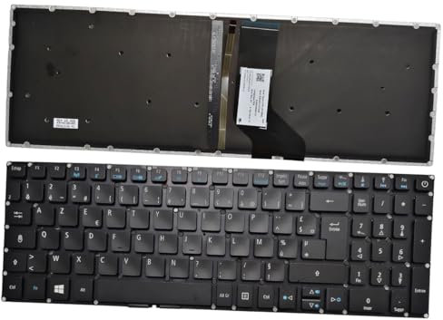 Clavier d'ordinateur Portable Compatible avec Acer Extensa EX251 EX2511G EX2540 EX2519-C6K Travelmate P257-M P257-MG P258-M P258-MG Disposition française Rétro - éclairage