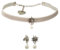 Alpenflüstern Trachtenschmuck-Set Trachten-Samt-Kropfband und Ohrhänger Strass-Edelweiß - Damen-Trachten-Schmuck, Trachtenset Trachtenkette und Trachten-Ohrringe (grau) SET060