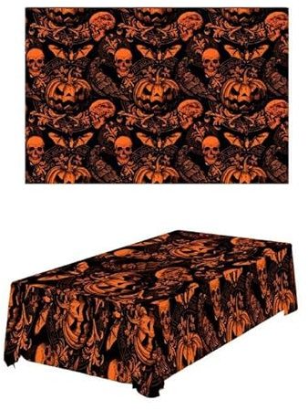 NEU Tischdecke Halloween Gothic Kürbis aus Kunststoff, ca. 137x274cm