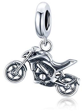 Charms Pendant for Pandora Bracelets-925 Sterling Silver Motorcycle Pendant Bead with zirconia,WomenJewelry Gifts