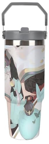 Serie Onmyoji Borraccia Termica Stanley Con Cannuccia - Perfetta Per Mantenere Le Bevande Alla Temperatura Desiderata 30oz