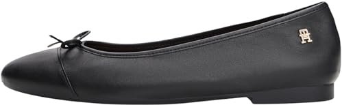 Tommy Hilfiger Damen Ballerinas Toe Cap aus Leder