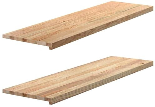 vidaXL Fensterbänke 2 Stk. Unbehandelt 140x40x2 cm Massivholz Eiche, Fensterbrett, Holz Treppenstufe, Holz Fensterbrett, Fensterbank Eichenholz