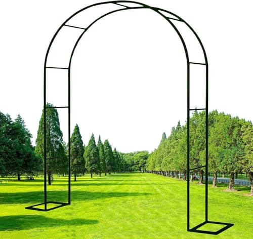 Arche de jardin en métal noir pour roses et vignes, résistante aux intempéries, cadre d'arche de mariage, support décoratif pour jardin, 3,5 m de large x 2,2 m de haut, design robuste et élégant