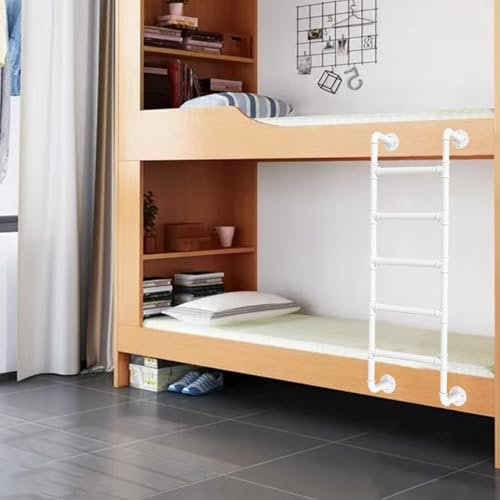 Metall-Trittleiter für Zuhause, Wohnheim, Wohnmobil, Etagenbett, 1,2 m, 2,4 m, weiß, Schmiedeeisen, Dachboden, Kletterleiter, Wandmontage, Kellerfenster, Brunnenausgang, 150 kg Kapazität