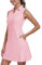 MoFiz Women's Polo Dress Sleeveless Classic Polo Golf Dress Sports Golf Sport Gym Yoga Casual Dress Pink-New M