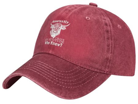 KWQDOZF Highlands Cow Ball Cap Anscheinend Habe ich eine Einstellung Wer wusste, DASS Tennis Caps für Herren Modische Cap