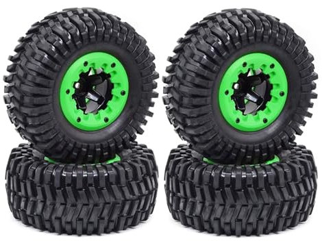 GTVNPOA RC Reifen Set Naben Für DBX-10 Für Slash Für ARRMA Für SENTON Short Course Truck Auto 7544/7545 Für Racing Rc Räder Reifen 65mm Felge 12mm Hex Adapter Für 1/10(Green,4pcs)