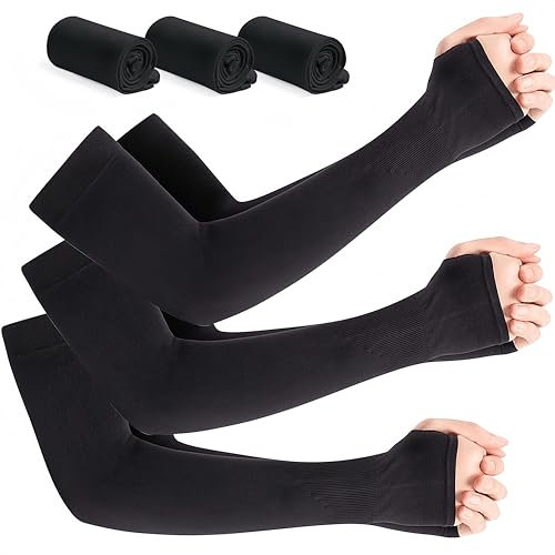 THXFUNAREA 3 paia Manicotti PallavoloManiche Rinfrescanti Unisex Protezione Solare Estiva,Manicotti Ciclismo,Manicotto Braccio,Manicotti Braccia Estivi,Floki Manicotto,Manicotti Pallavolo Donna