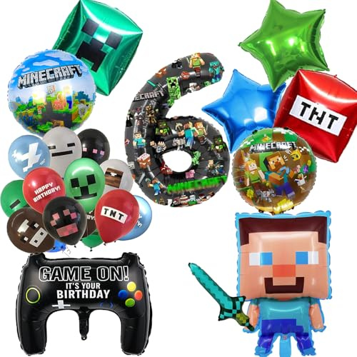 Geburtstagsdeko Jungen Deko Geburtstag Junge 6 Jahre Kindergeburtstag Deko Geburtstagsdeko 6 Jahre Junge Zahlenballon und Folienballon Als 6 Birthday Decorations Geschenk