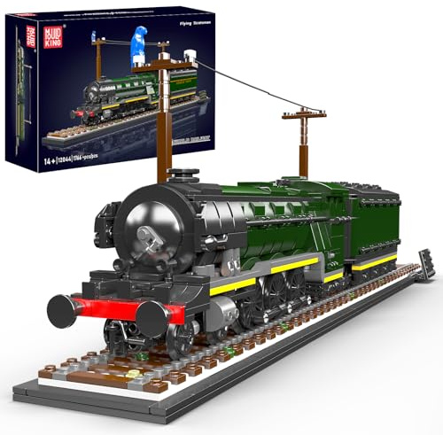 Mould King 12044 Britische Dampflokomotive Bausatz, 1766 Teile Klassisches Zugmodell aus Bausteinen, Sammlerstück und Geschenkidee für Jugendliche & Erwachsene(Statische Version)