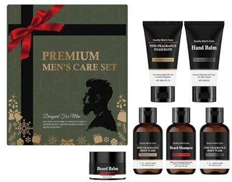 Cedar Duschgel, tägliche Reinigung und Pflege des Körpers, Blasenbad, Duschgel | Geschenkkörbe für Männer mit Bart, Balsam und Kartenhalter für den Tag