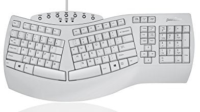 Perixx PERIBOARD-512W Periboard-512 Ergonomic Split Keyboard - Natural Ergonomic Design - White - Bulky Size 19.09X9.29X1.73, US English Layout