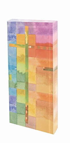 Butzon & Bercker Glasquader – Kreuz 13 × 6 cm – farbig bedruckter Glasrelief-Block mit stabilem Aufhänger – modern-zeitloses Dekogeschenk